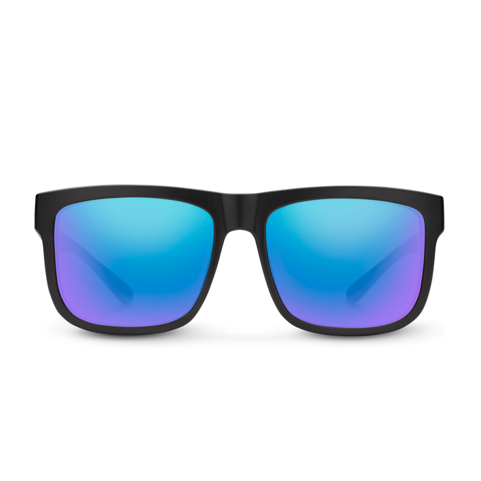 Quiver, Matte Black + Polarized Blue Mirror Lens, hi-res